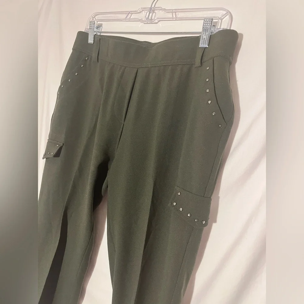 Belyn Key Golf  Dress Pants Moss Green Women's Size M #81